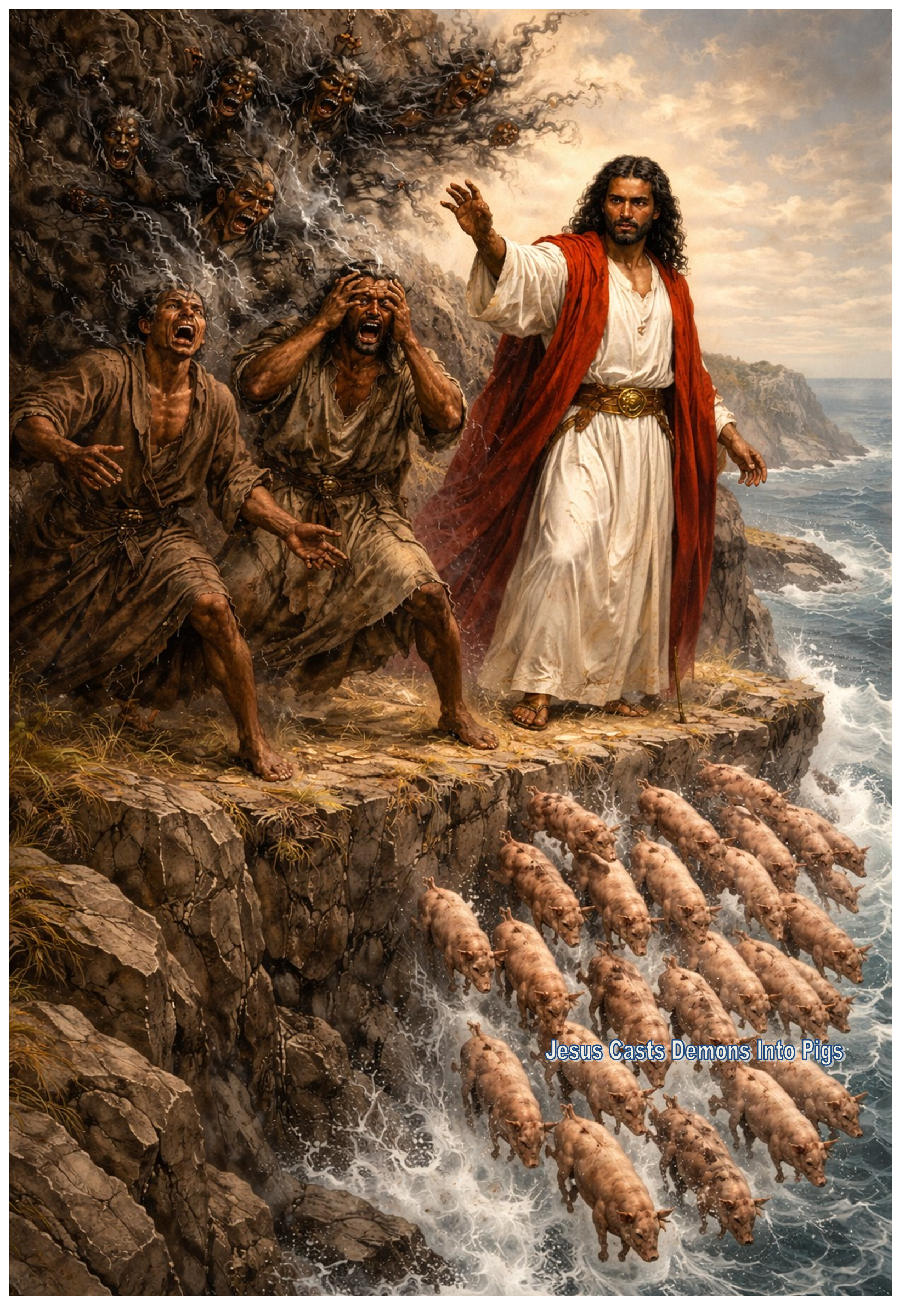 Jesus Casts Demons into Pigs
