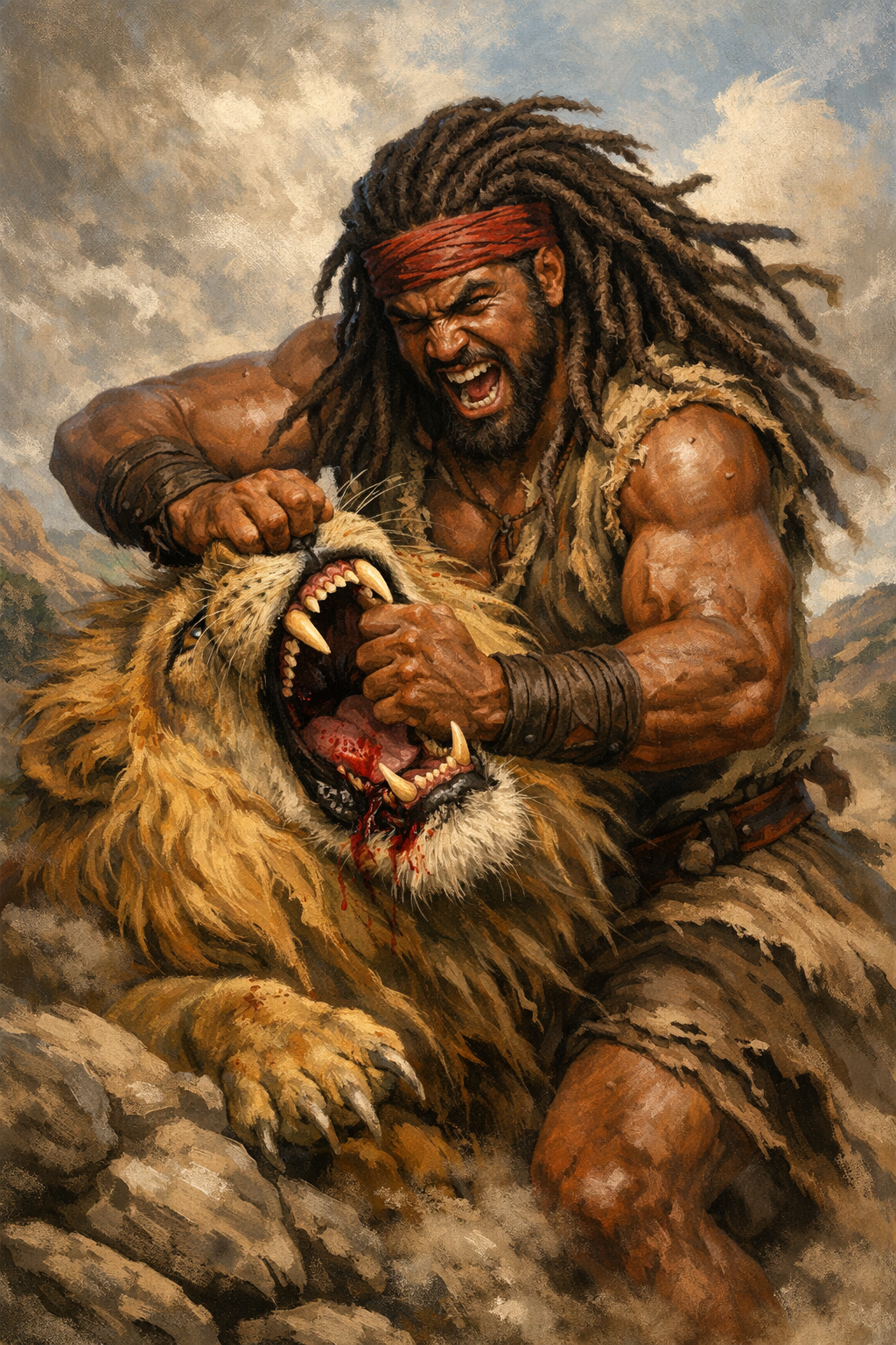 Samson Fights & Kills a Lion
