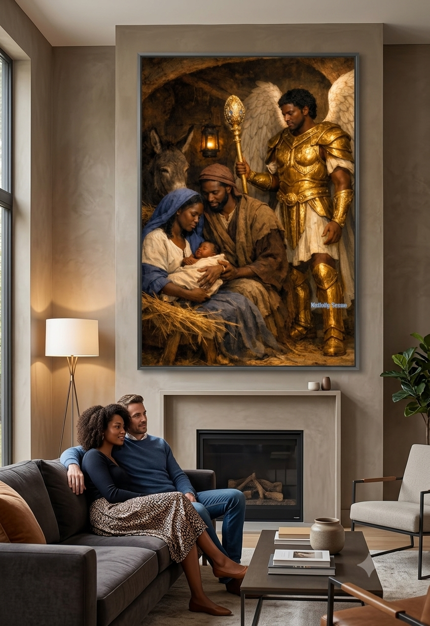 African American Nativity Scene Black
